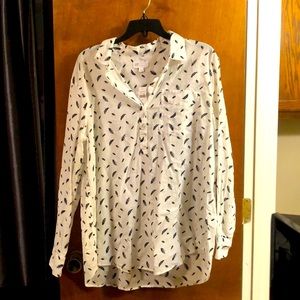 Feather print blouse